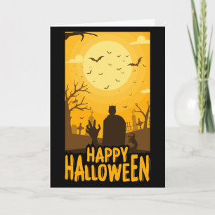 Prettig Halloween begraafplaats kaart