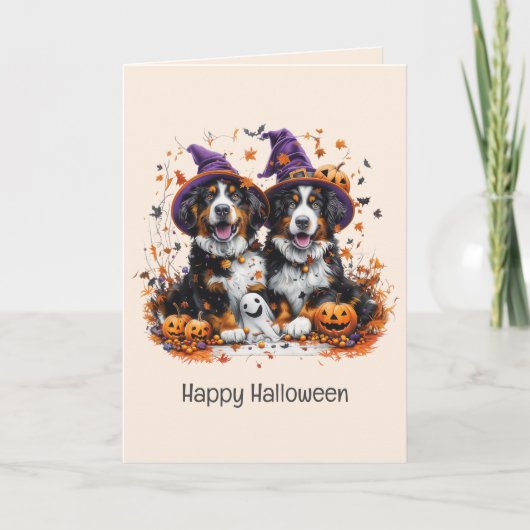 Prettig Halloween Berner Sennenhonden Feestdagen Kaart (Voorkant)