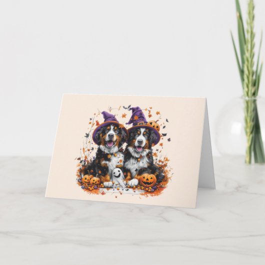 Prettig Halloween Berner Sennenhonden Feestdagen Kaart (Voorkant)