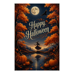 Prettig Halloween Betoverde Herfst Pompoen Perfect Poster