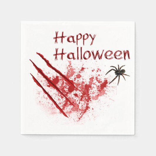 Prettig Halloween Bloederige Krassen Servetten (Voorkant)