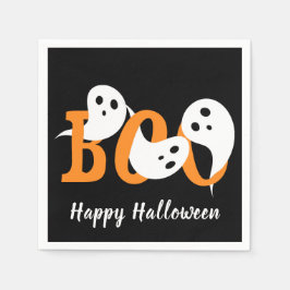 Prettig Halloween Boe Geesten Zwart Servet