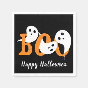 Prettig Halloween Boe Geesten Zwart Servet