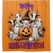 Prettig Halloween Boerderij Douchegordijn (Voorkant)
