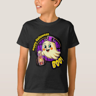 Prettig Halloween BOO! Schattig Retro Spookje met T-shirt