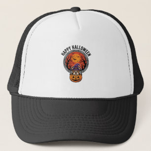 Prettig Halloween Bulldog Heks Pompoen Vintage T-s Trucker Pet