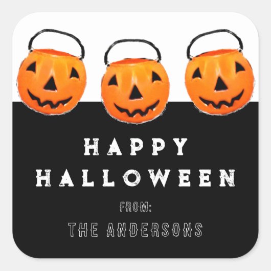 Prettig Halloween Cadeau Behandelingen Vierkante Sticker (Voorkant)