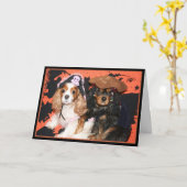 Prettig Halloween Cavalier King Charles Spaniel Ka Kaart (Gele Bloem)