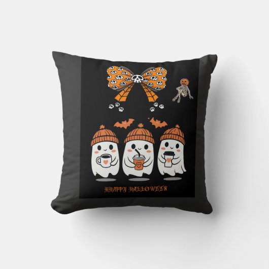 Prettig Halloween - charmante spooky koffie Kussen (Voorkant)