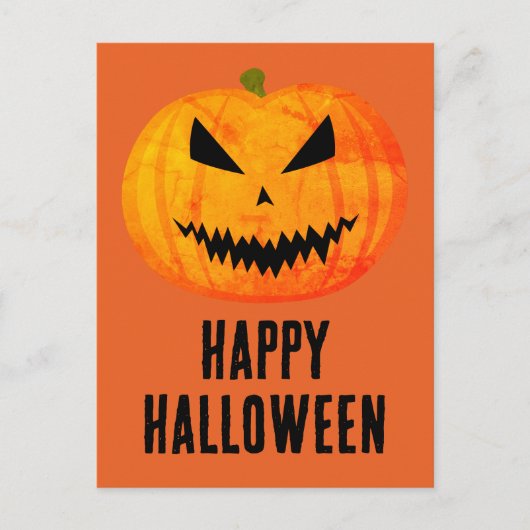 Prettig Halloween Cool eng Jack O'Lantern pompoen Briefkaart (Voorkant)