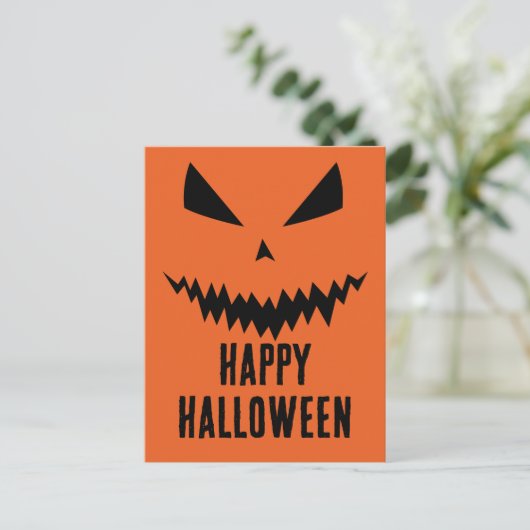 Prettig Halloween Cool enge Jack O'Lantern pompoen Briefkaart (Staand voorkant)