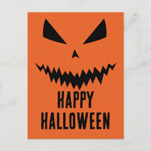 Prettig Halloween Cool enge Jack O'Lantern pompoen Briefkaart (Voorkant)