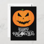 Prettig Halloween Cool enge Jack O'Lantern pompoen Briefkaart (Voorkant / Achterkant)