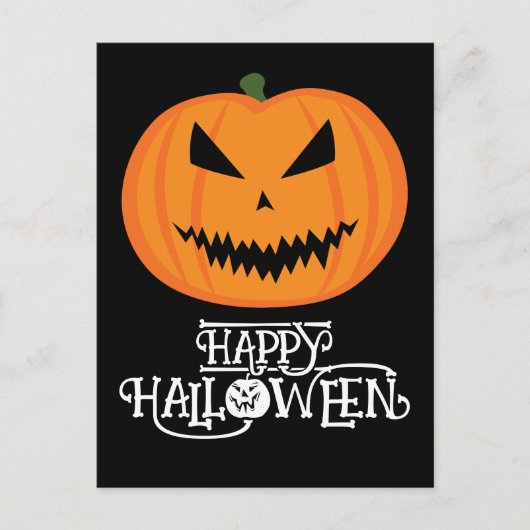 Prettig Halloween Cool enge Jack O'Lantern pompoen Briefkaart (Voorkant)