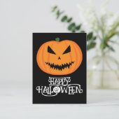 Prettig Halloween Cool engstige Jack O'Lantern pom Briefkaart (Staand voorkant)