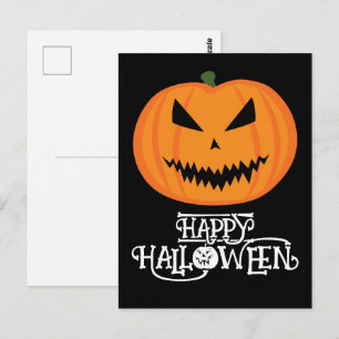 Prettig Halloween Cool engstige Jack O'Lantern pom Briefkaart