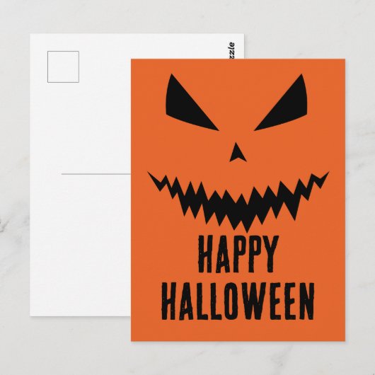 Prettig Halloween Cool engstigende Jack O'Lantern Briefkaart (Voorkant / Achterkant)