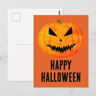 Prettig Halloween Cool engstigende Jack O'Lantern  Briefkaart