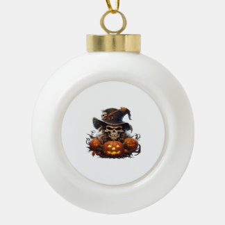 Prettig Halloween-dag - Grappige Halloween Klassie Keramische Bal Ornament