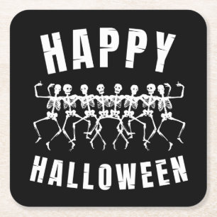 PRETTIG HALLOWEEN DANSEDERDE POPPEN KARTONNEN ONDERZETTERS