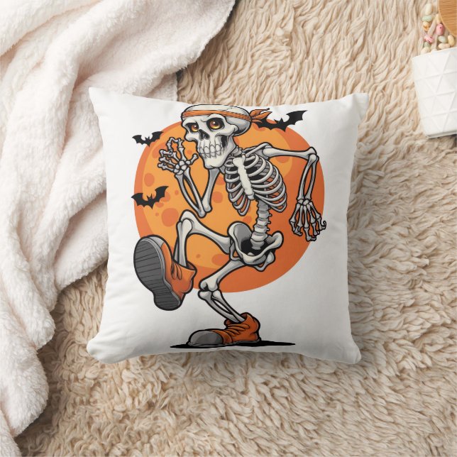 Prettig Halloween - Dansend Skelet Worp Kussen (Deken)