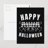 PRETTIG HALLOWEEN DANSENDE SKELETTEN BRIEFKAART (Voorkant / Achterkant)