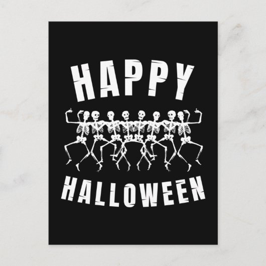 PRETTIG HALLOWEEN DANSENDE SKELETTEN BRIEFKAART (Voorkant)