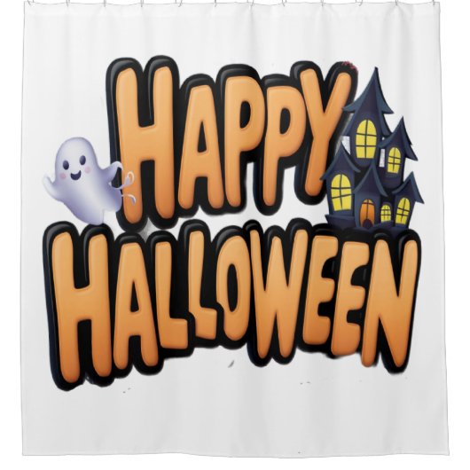 Prettig Halloween Douchegordijn (Voorkant)