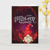 Prettig Halloween Duivel Kabouter Kaart (Gele Bloem)