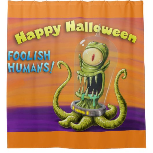 Prettig Halloween Dwaze Mensen Douchegordijn (Voorkant)