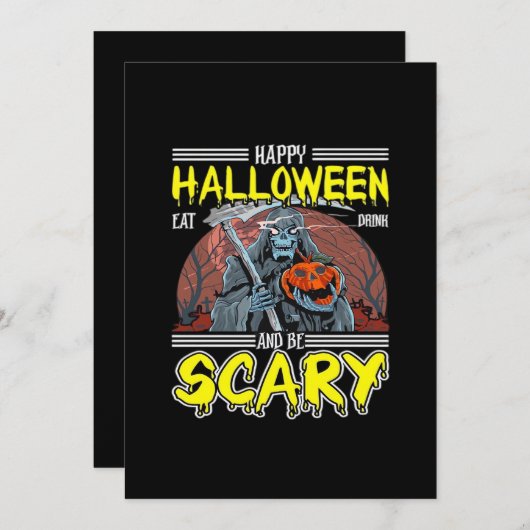 Prettig Halloween Eet, Drink En Wees Schattig Cool Feestdagenkaart (Voorkant / Achterkant)