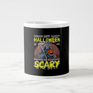 Prettig Halloween Eet, Drink En Wees Schattig Cool Grote Koffiekop