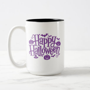 Prettig Halloween elegant paars wit Tweekleurige Koffiemok