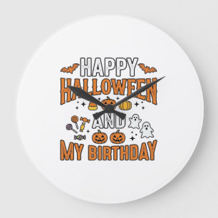 Prettig Halloween en mijn verjaardag Vintage ontwe Grote Klok