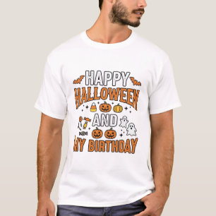 Prettig Halloween en mijn verjaardag Vintage ontwe T-shirt