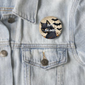 Prettig Halloween enge kat Ronde Button 5,7 Cm (In situ)
