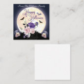 prettig halloween enge maan en rozen vakantie notitiekaartje (Voorkant / Achterkant)