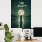 Prettig Halloween Ethische Gothische Maneschijn Si Poster (Thuiskantoor)