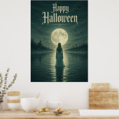 Prettig Halloween Ethische Gothische Maneschijn Si Poster (Keuken)