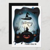 Prettig Halloween Feest "Snoep of een grap" Magisc Feestdagenkaart (Voorkant / Achterkant)