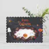 Prettig Halloween Feest "Snoep of een grap" Magisc Kaart (Staand voorkant)