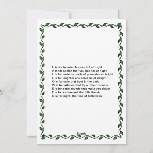 Prettig Halloween Feestdagenkaart (Achterkant)