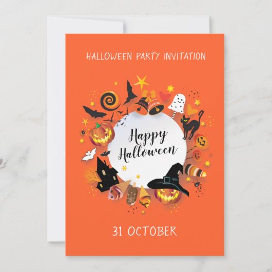 Prettig Halloween-feestje Trendy ontwerp Kaart (Voorkant)