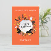 Prettig Halloween-feestje Trendy ontwerp Kaart (Staand voorkant)