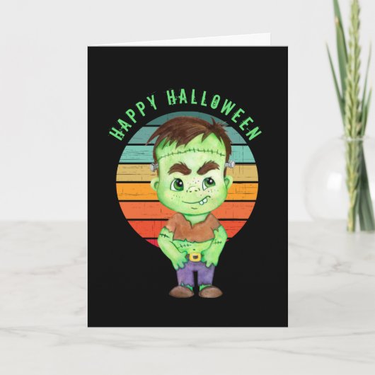 Prettig Halloween - frankenstein Kaart (Voorkant)