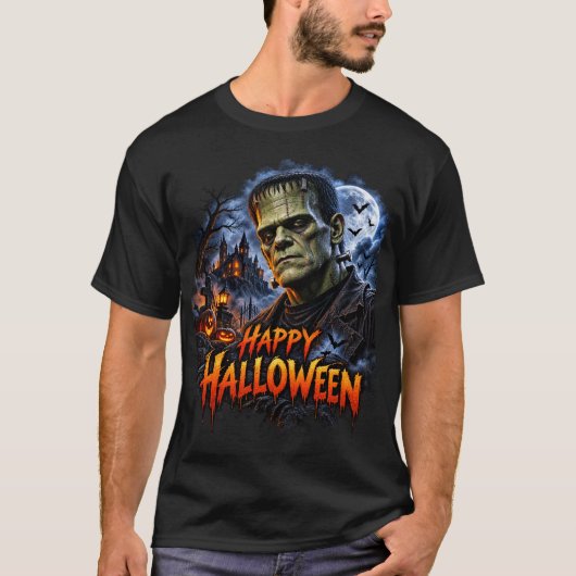 Prettig Halloween Frankenstein Monster T-shirt (Voorkant)