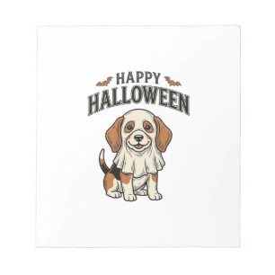 Prettig Halloween Geest Hond Vintage Gravure Shirt Notitieblok