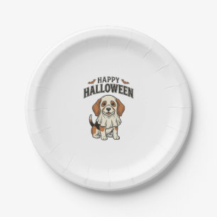 Prettig Halloween Geest Hond Vintage Gravure Shirt Papieren Bordje