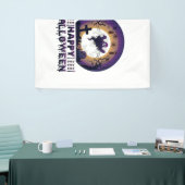 Prettig Halloween Geest Vleermuizen Spinnen_1 Spandoek (Beurs)