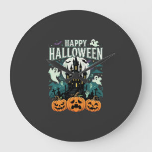 Prettig Halloween Geheime Kasteel Spoken en Pompoe Grote Klok